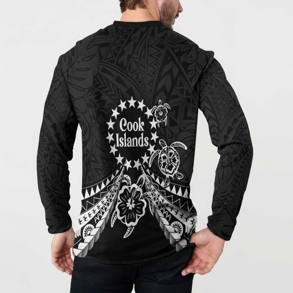 Kia Orana Cook Islands Button Sweatshirt 2025 Pasifika Polynesian Turtle Black Color