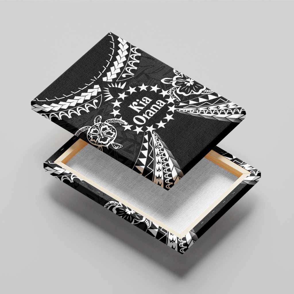 Kia Orana Cook Islands Canvas Wall Art 2025 Pasifika Polynesian Turtle Black Color