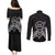 Kia Orana Cook Islands Couples Matching Puletasi and Long Sleeve Button Shirt 2025 Pasifika Polynesian Turtle Black Color