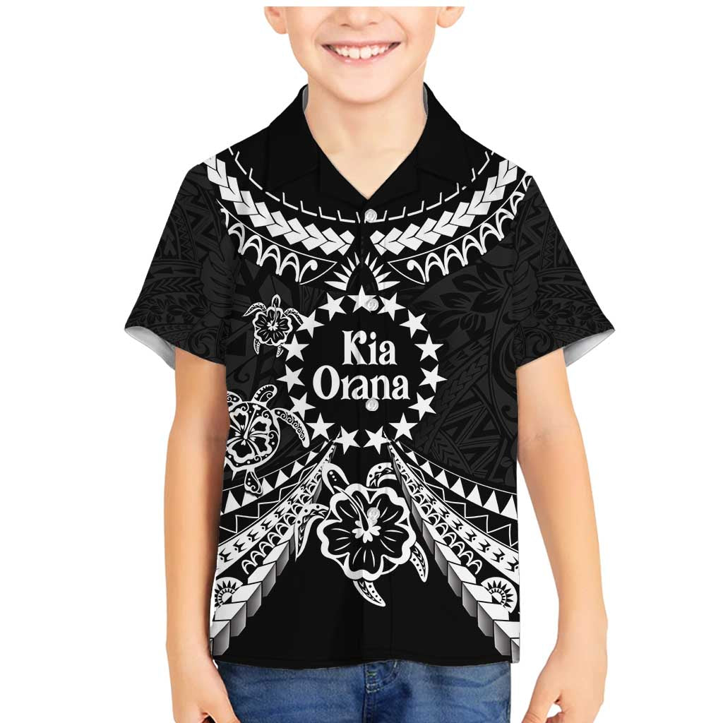 Kia Orana Cook Islands Family Matching Mermaid Dress and Hawaiian Shirt 2025 Pasifika Polynesian Turtle Black Color