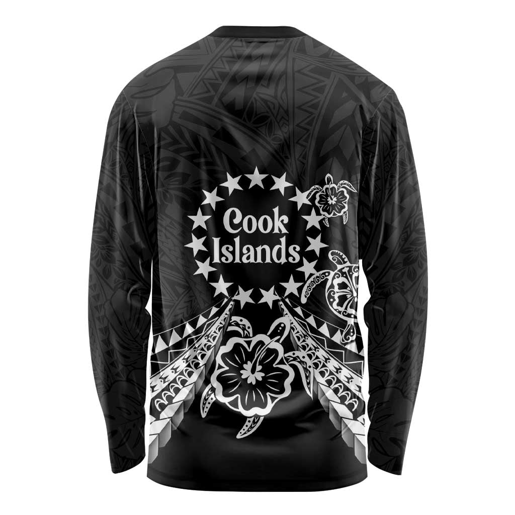 Kia Orana Cook Islands Long Sleeve Shirt 2025 Pasifika Polynesian Turtle Black Color