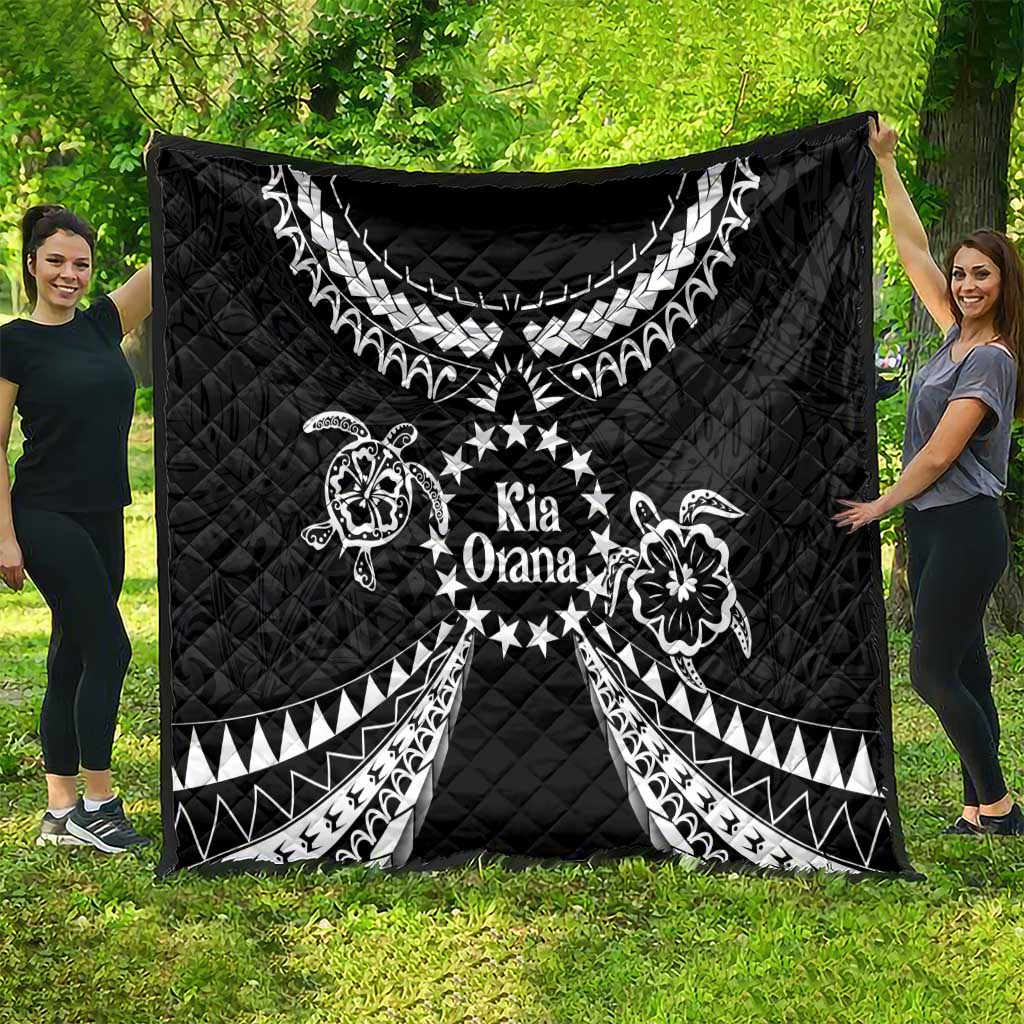 Kia Orana Cook Islands Quilt 2025 Pasifika Polynesian Turtle Black Color