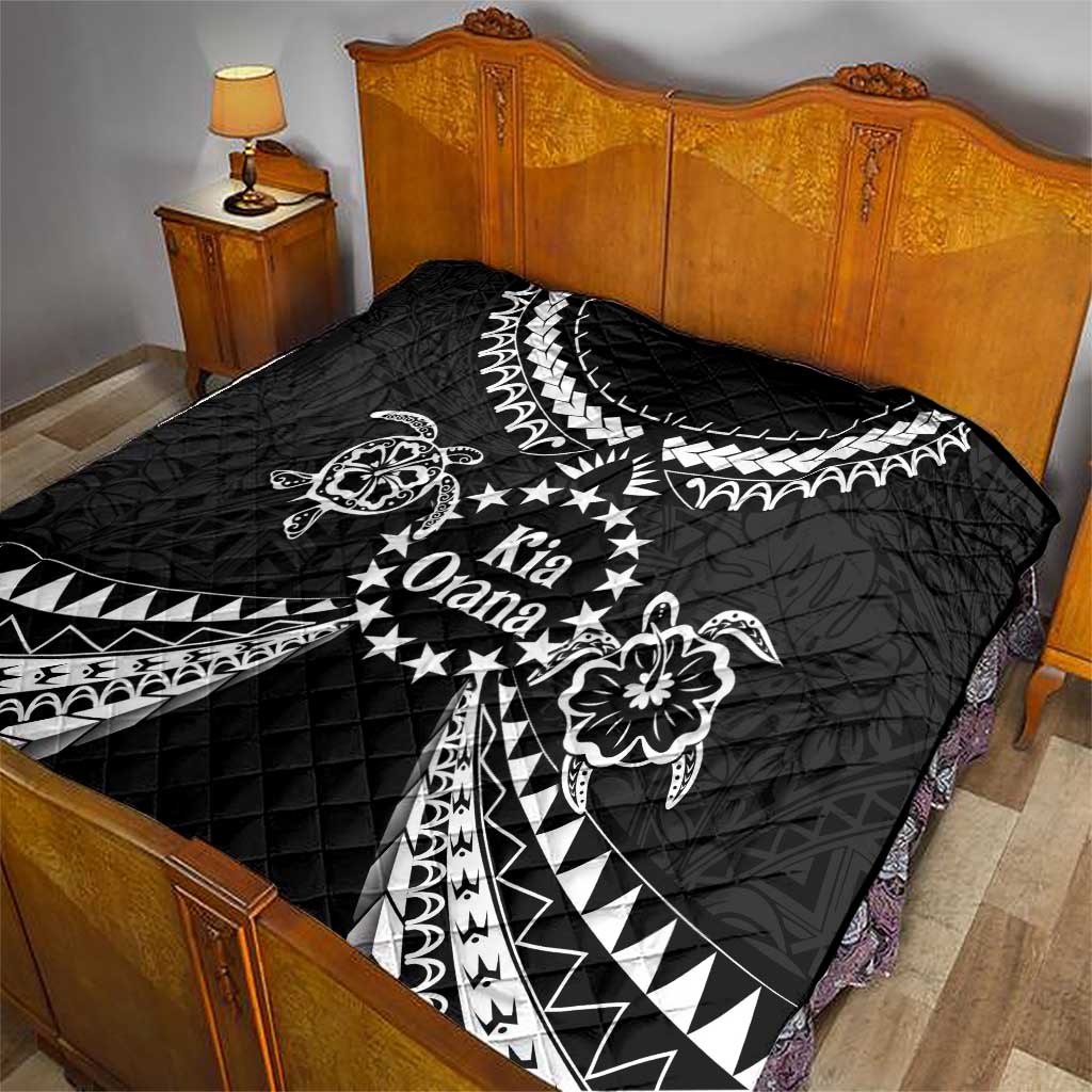 Kia Orana Cook Islands Quilt 2025 Pasifika Polynesian Turtle Black Color