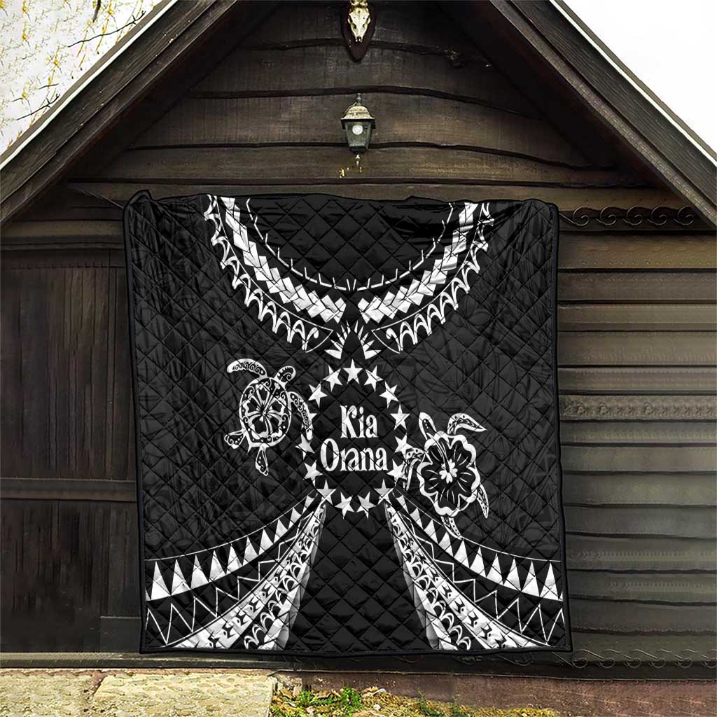 Kia Orana Cook Islands Quilt 2025 Pasifika Polynesian Turtle Black Color