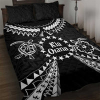 Kia Orana Cook Islands Quilt Bed Set 2025 Pasifika Polynesian Turtle Black Color