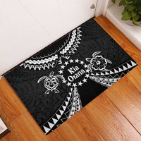 Kia Orana Cook Islands Rubber Doormat 2025 Pasifika Polynesian Turtle Black Color