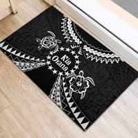 Kia Orana Cook Islands Rubber Doormat 2025 Pasifika Polynesian Turtle Black Color