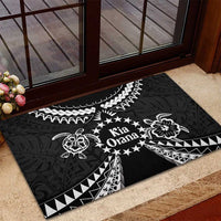 Kia Orana Cook Islands Rubber Doormat 2025 Pasifika Polynesian Turtle Black Color