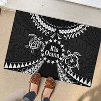 Kia Orana Cook Islands Rubber Doormat 2025 Pasifika Polynesian Turtle Black Color