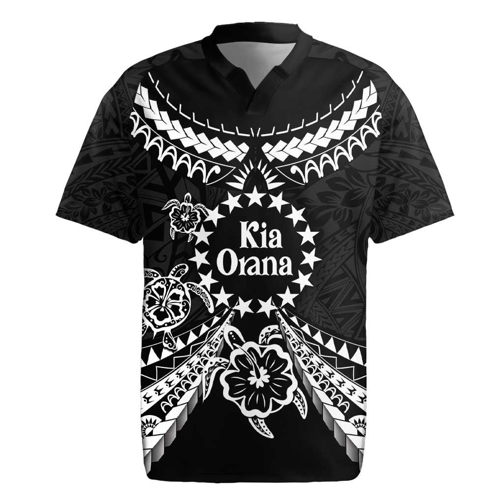 Kia Orana Cook Islands Rugby Jersey 2025 Pasifika Polynesian Turtle Black Color