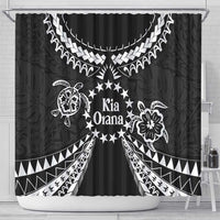 Kia Orana Cook Islands Shower Curtain 2025 Pasifika Polynesian Turtle Black Color