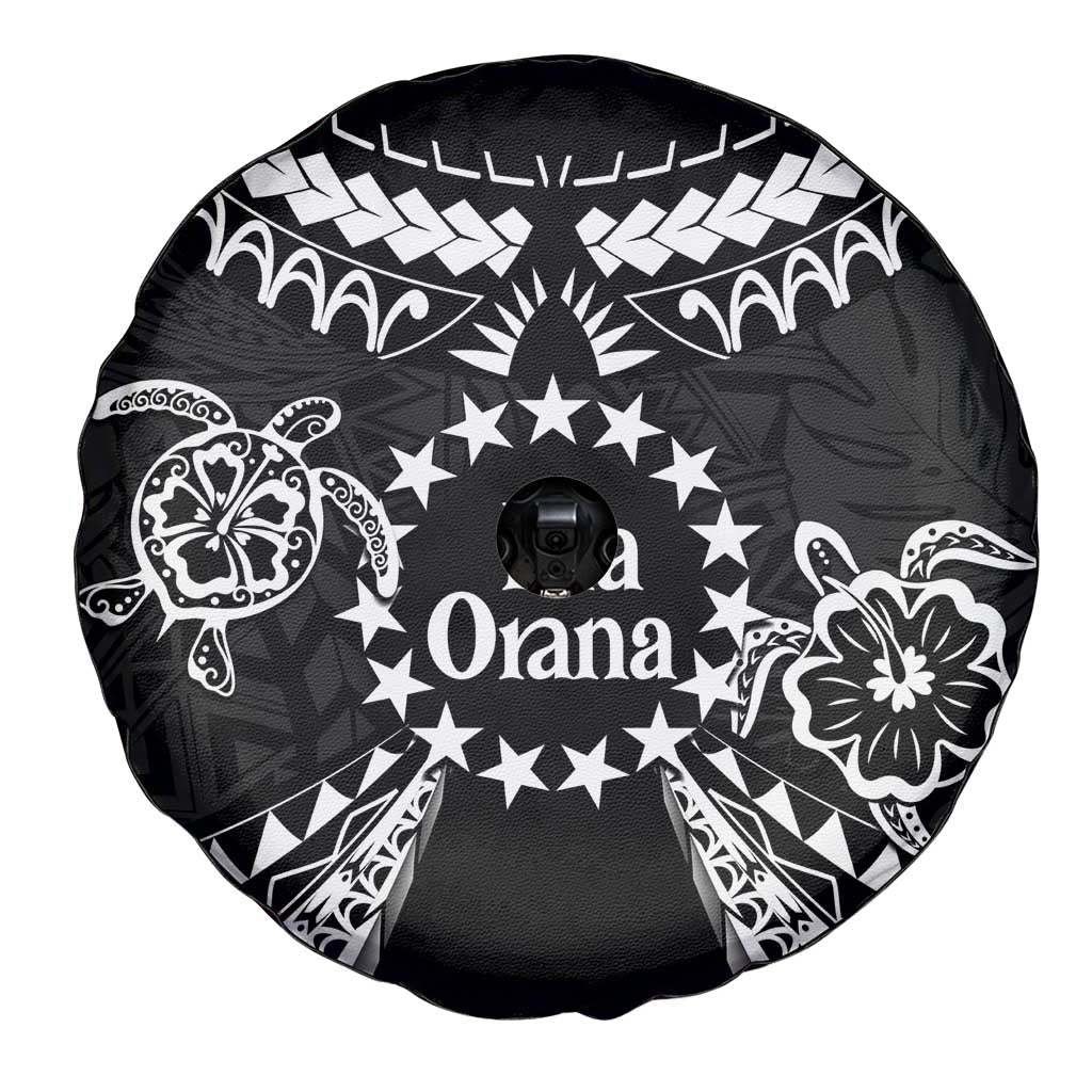 Kia Orana Cook Islands Spare Tire Cover 2025 Pasifika Polynesian Turtle Black Color