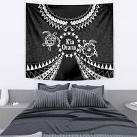 Kia Orana Cook Islands Tapestry 2025 Pasifika Polynesian Turtle Black Color
