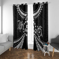Kia Orana Cook Islands Window Curtain 2025 Pasifika Polynesian Turtle Black Color