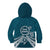 Kia Orana Cook Islands Kid Hoodie Polynesian Turtle Crowberry Blue Color