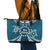 Kia Orana Cook Islands Leather Tote Bag Polynesian Turtle Crowberry Blue Color
