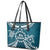 Kia Orana Cook Islands Leather Tote Bag Polynesian Turtle Crowberry Blue Color