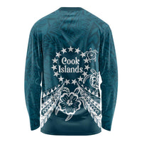 Kia Orana Cook Islands Long Sleeve Shirt Polynesian Turtle Crowberry Blue Color