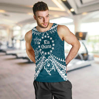 Kia Orana Cook Islands Men Tank Top Polynesian Turtle Crowberry Blue Color