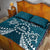Kia Orana Cook Islands Quilt Bed Set Polynesian Turtle Crowberry Blue Color
