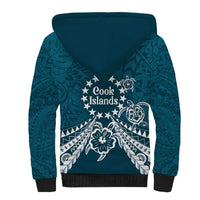 Kia Orana Cook Islands Sherpa Hoodie Polynesian Turtle Crowberry Blue Color