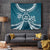 Kia Orana Cook Islands Tapestry Polynesian Turtle Crowberry Blue Color