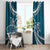 Kia Orana Cook Islands Window Curtain Polynesian Turtle Crowberry Blue Color