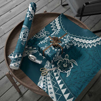 Kia Orana Cook Islands Wrapping Paper Polynesian Turtle Crowberry Blue Color - Polynesian Pride