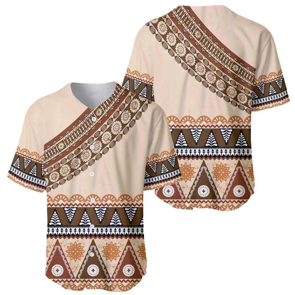 Bula Fiji Baseball Jersey 2025 Pasifika Traditional Fijian Masi