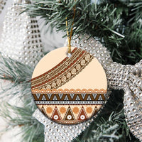 Bula Fiji Ceramic Ornament 2025 Pasifika Traditional Fijian Masi - Polynesian Pride