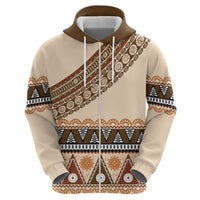 Bula Fiji Zip Hoodie 2025 Pasifika Traditional Fijian Masi