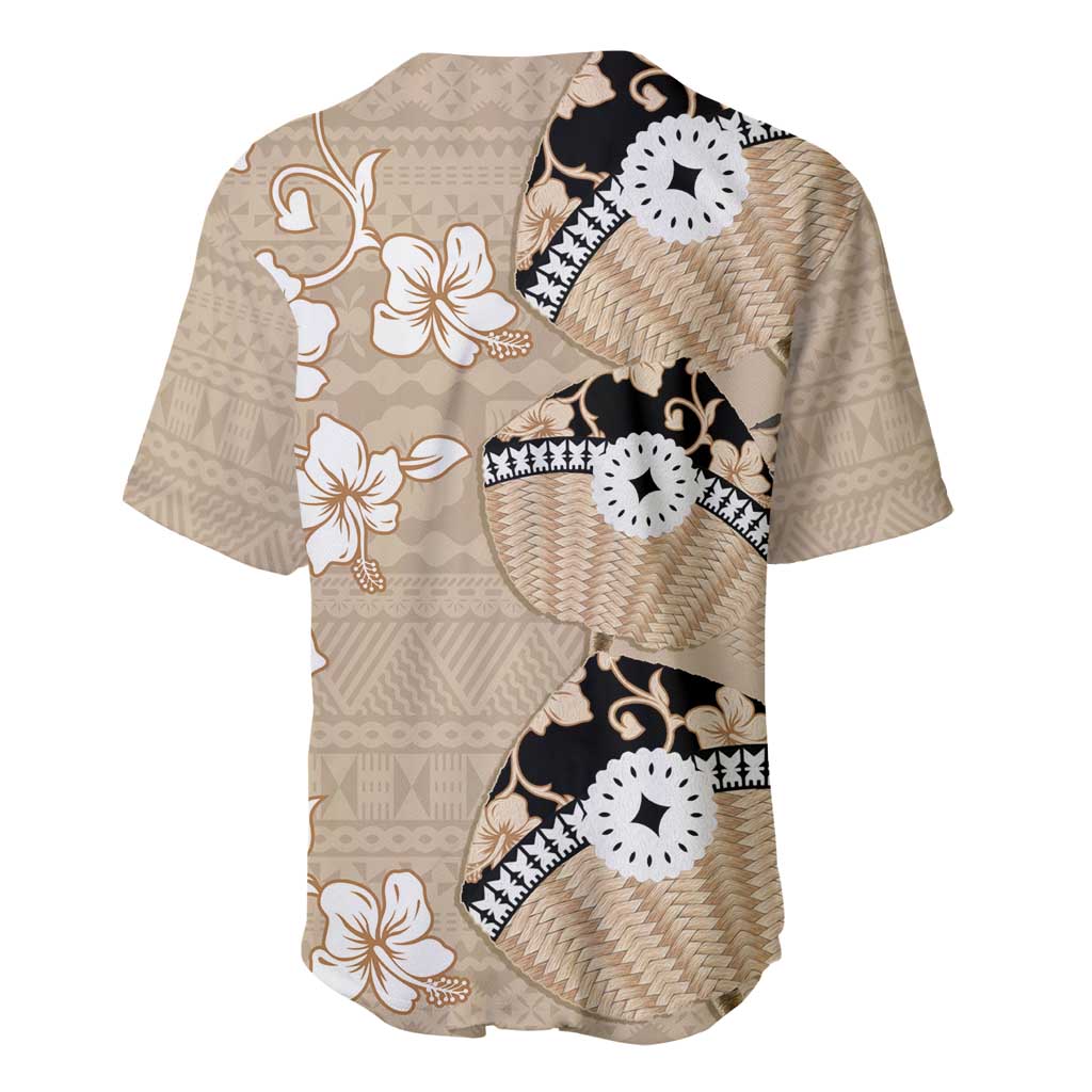 Bula Fiji Iri Buli Baseball Jersey Woven Fan With Fijian Tapa