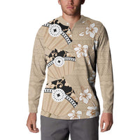 Bula Fiji Iri Buli Button Sweatshirt Woven Fan With Fijian Tapa LT14 - Polynesian Pride