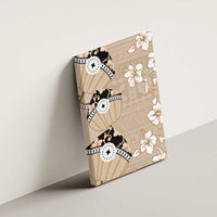 Bula Fiji Iri Buli Canvas Wall Art Woven Fan With Fijian Tapa