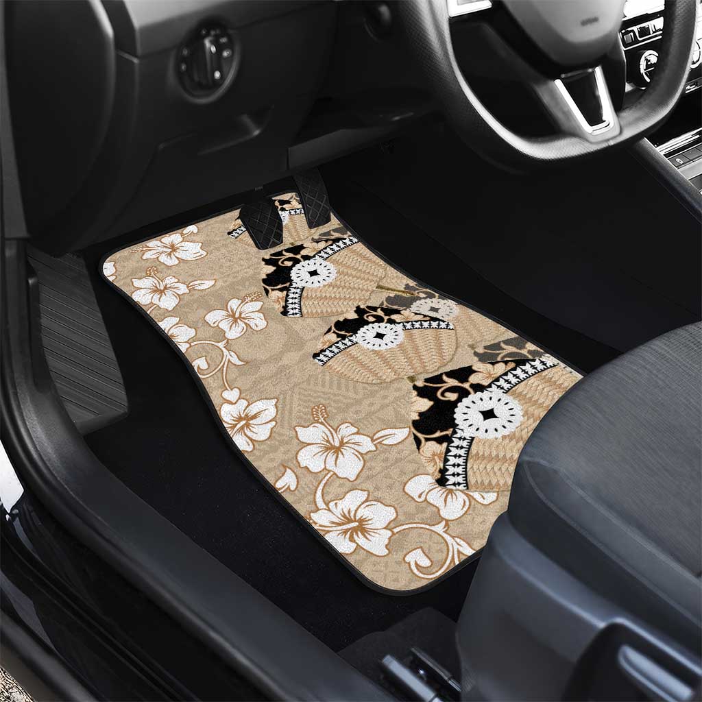 Bula Fiji Iri Buli Car Mats Woven Fan With Fijian Tapa