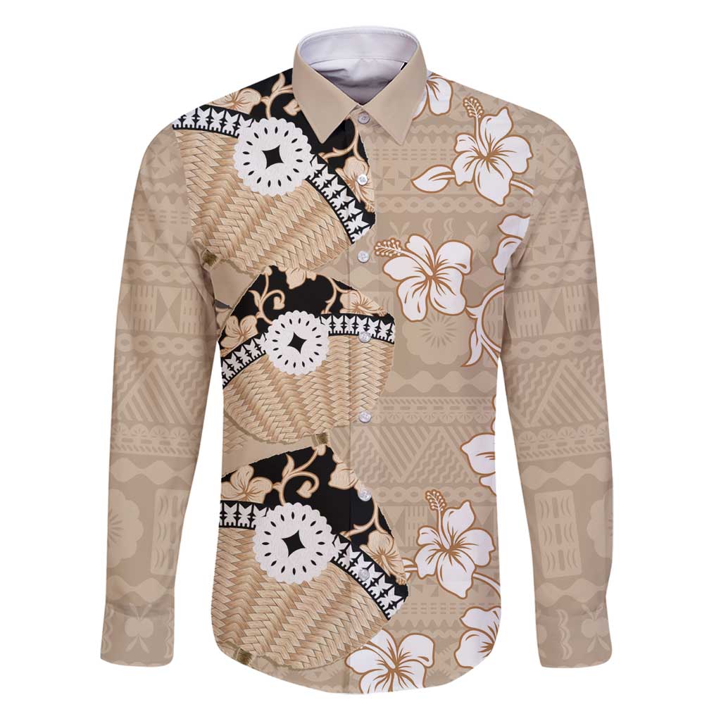 Bula Fiji Iri Buli Family Matching Puletasi and Hawaiian Shirt Woven Fan With Fijian Tapa