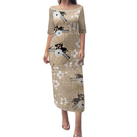 Bula Fiji Iri Buli Family Matching Puletasi and Hawaiian Shirt Woven Fan With Fijian Tapa