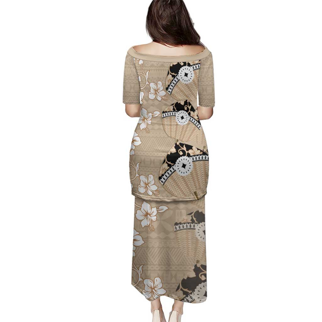 Bula Fiji Iri Buli Family Matching Puletasi and Hawaiian Shirt Woven Fan With Fijian Tapa