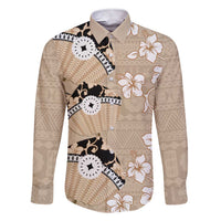 Bula Fiji Iri Buli Family Matching Short Sleeve Bodycon Dress and Hawaiian Shirt Woven Fan With Fijian Tapa