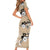 Bula Fiji Iri Buli Family Matching Short Sleeve Bodycon Dress and Hawaiian Shirt Woven Fan With Fijian Tapa