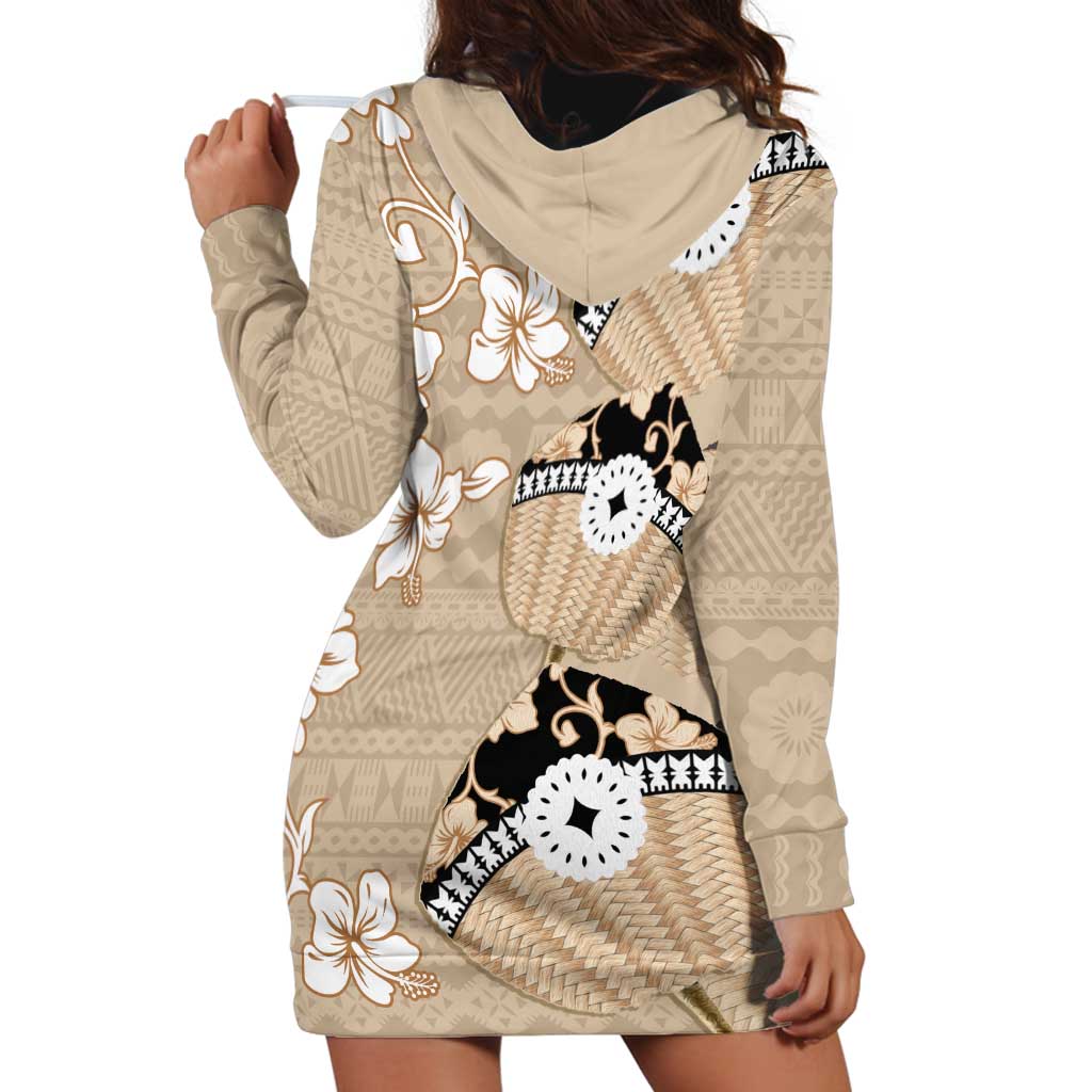 Bula Fiji Iri Buli Hoodie Dress Woven Fan With Fijian Tapa
