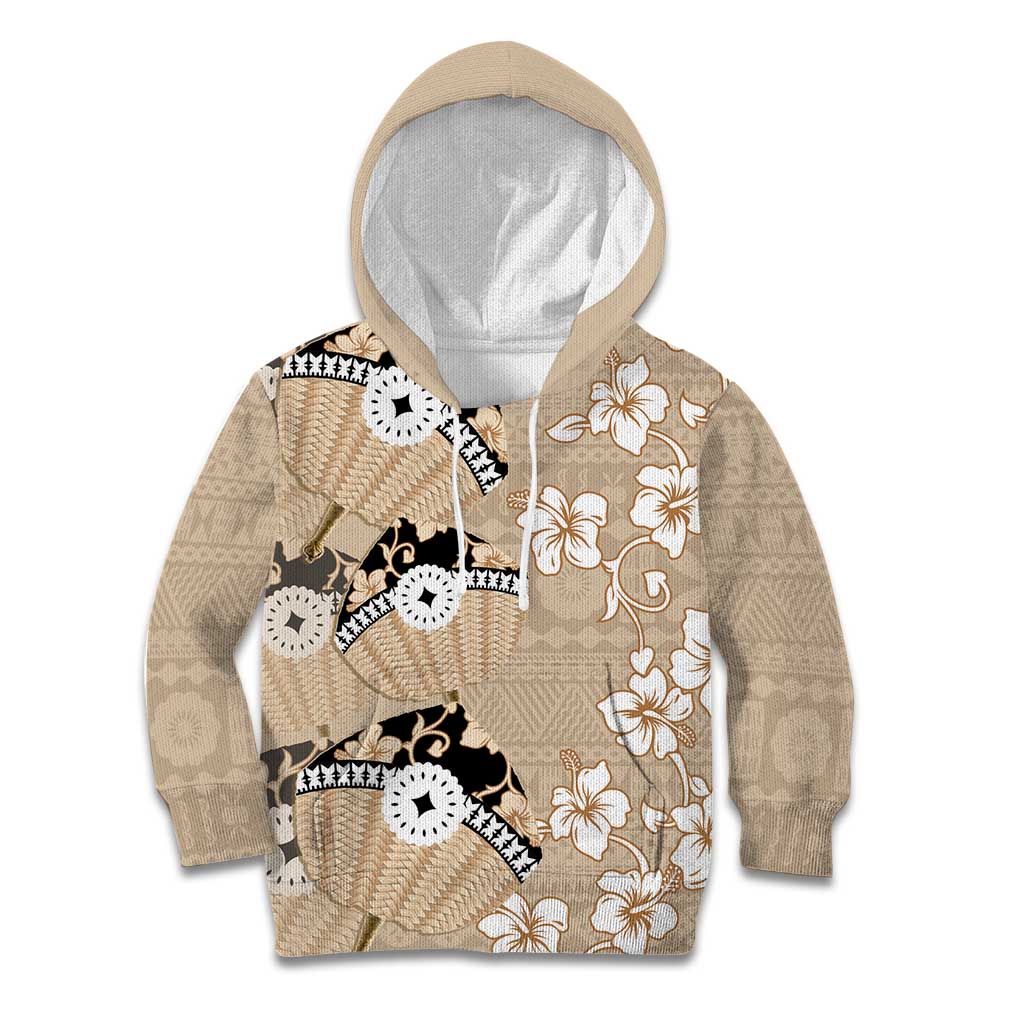 Bula Fiji Iri Buli Kid Hoodie Woven Fan With Fijian Tapa