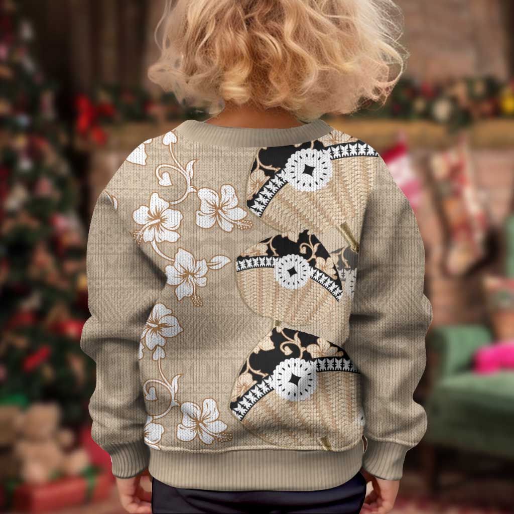 Bula Fiji Iri Buli Kid Ugly Christmas Sweater Woven Fan With Fijian Tapa - Polynesian Pride