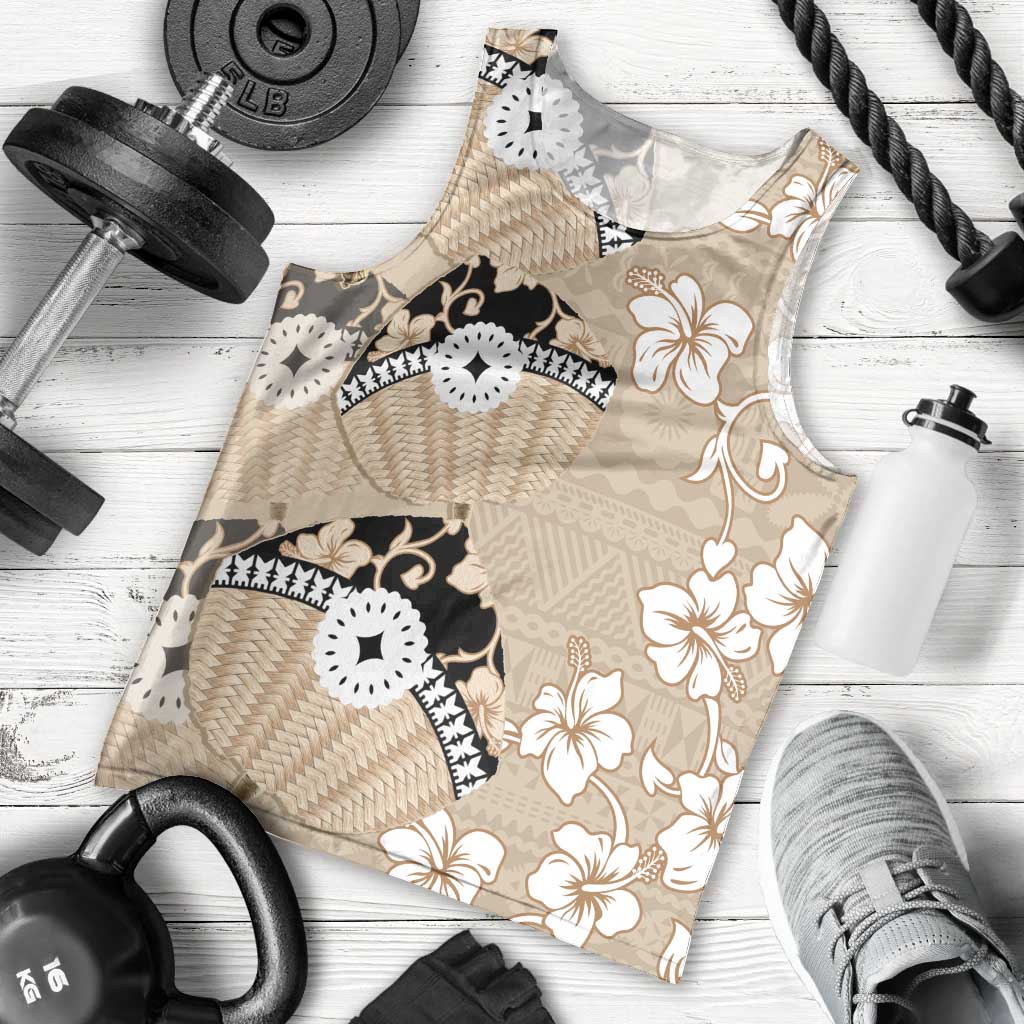 Bula Fiji Iri Buli Men Tank Top Woven Fan With Fijian Tapa