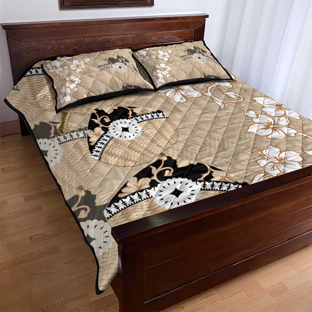 Bula Fiji Iri Buli Quilt Bed Set Woven Fan With Fijian Tapa