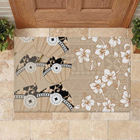Bula Fiji Iri Buli Rubber Doormat Woven Fan With Fijian Tapa