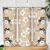 Bula Fiji Iri Buli Skinny Tumbler Woven Fan With Fijian Tapa