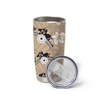 Bula Fiji Iri Buli Tumbler Cup Woven Fan With Fijian Tapa