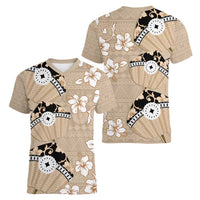 Bula Fiji Iri Buli Women V-Neck T-Shirt Woven Fan With Fijian Tapa