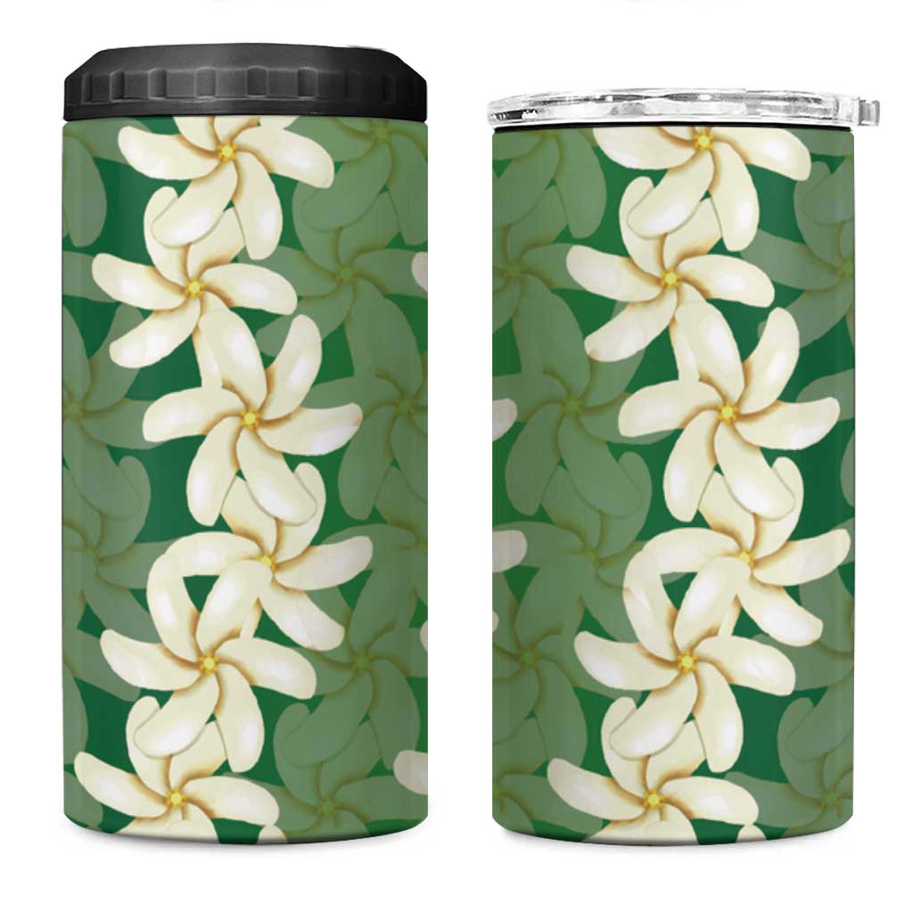Ia Orana Tahiti Tiare Maori Seamless Style 4 in 1 Can Cooler Tumbler LT14 One Size: 16 oz Green - Polynesian Pride